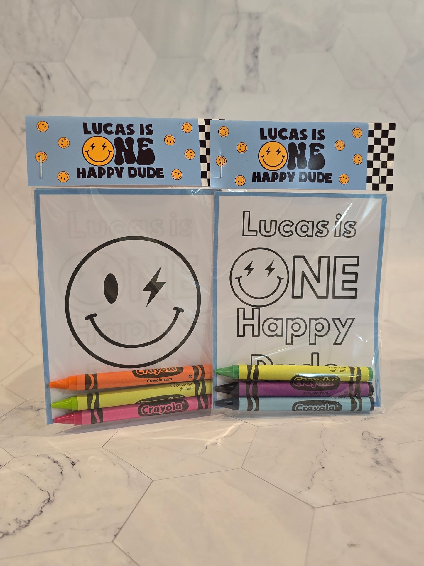 Blue One happy dude coloring books, One happy dude coloring pages, One happy dude party favors