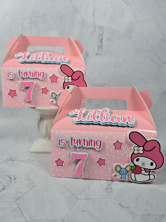 My Melody Gable boxes, My Melody party favors , My Melody birthday