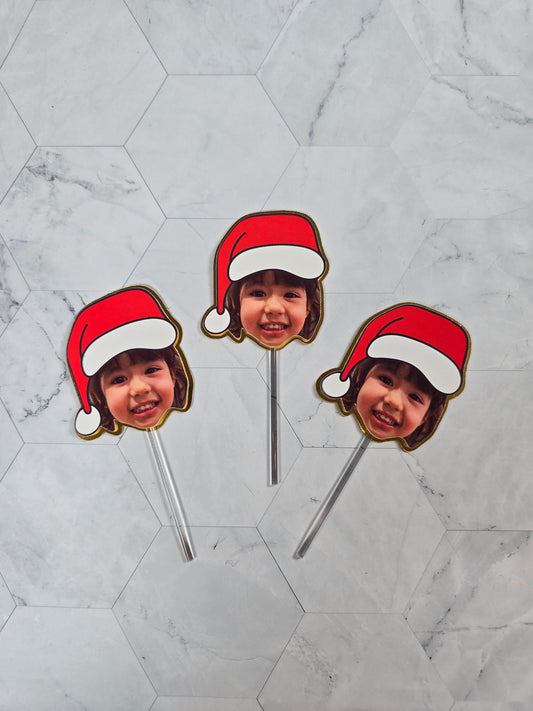 Oh What Fun It is To Be One Cupcake Topper, Christmas cupcake decor, Custom Santa Claus birthday