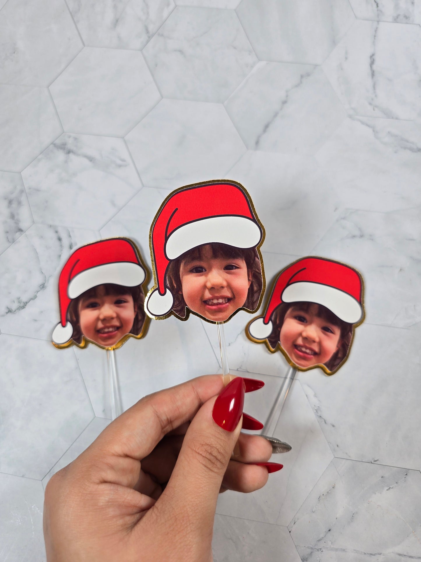 Oh What Fun It is To Be One Cupcake Topper, Christmas cupcake decor, Custom Santa Claus birthday