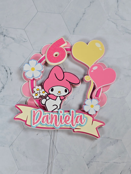 My Melody Cake topper, My Melody topper, My Melody party theme, Sanrio birthday