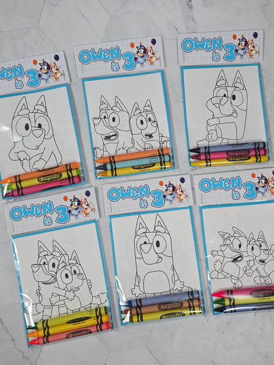 Bluey Coloring books, Bluey party favors, Bluey birthday