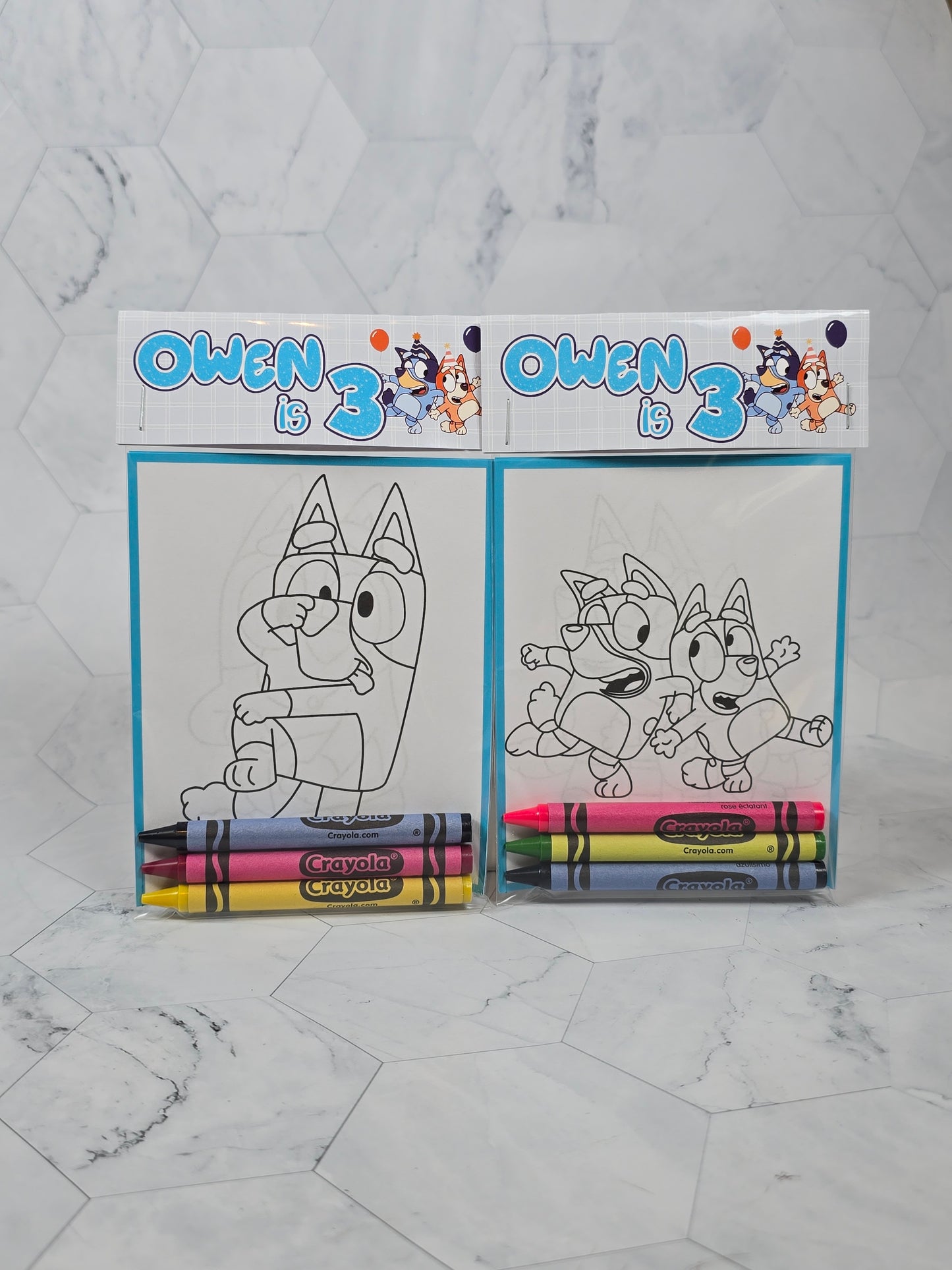 Bluey Coloring books, Bluey party favors, Bluey birthday