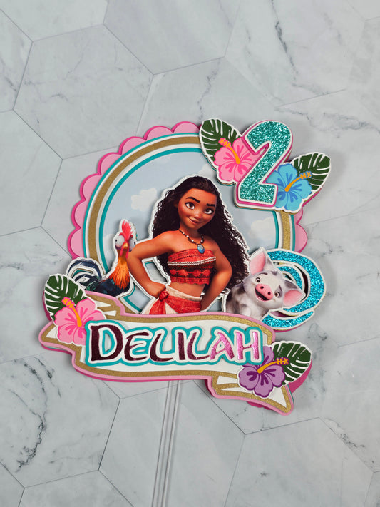 Vaiana Cake topper, Vaiana theme party,Princess party theme
