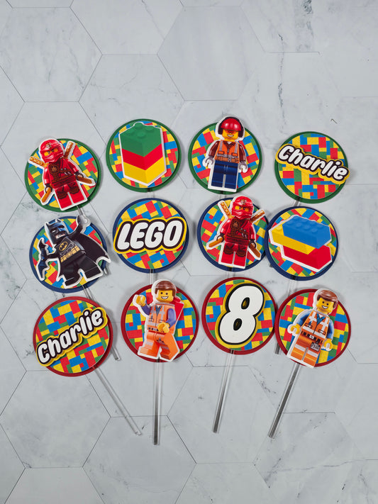 Building Blocks Cupcake Topper, Building Blocks cupcake decor, Building Blocks birthday