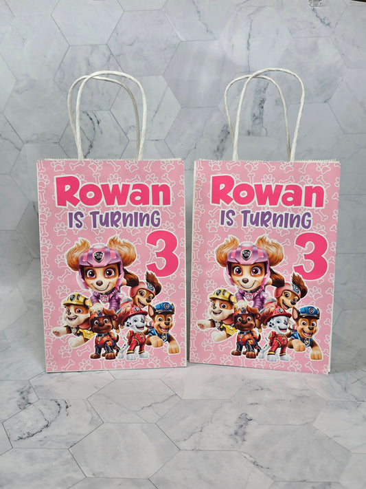 Paw Patrol Girly Goodie bags, Paw Patrol gody bags, Paw Patrol party theme