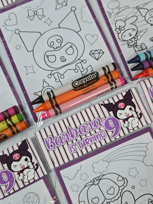 Kuromi coloring books, Kuromi coloring pages, Kuromi party favors