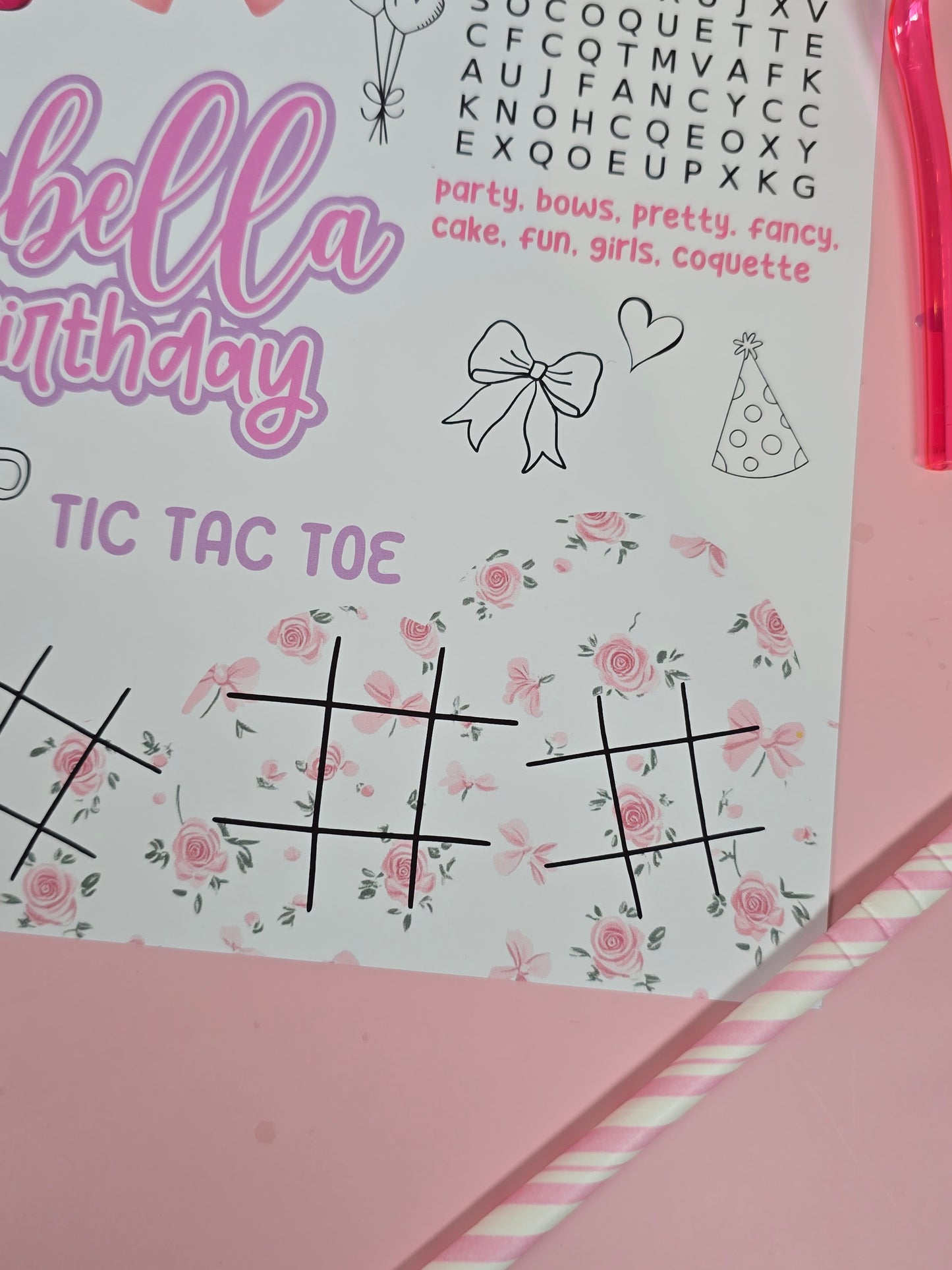 Girls wanna be ONE Birthday Placemats with Fun Activities โ Custom Name & Age