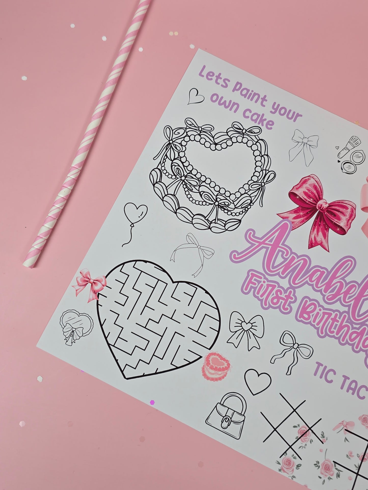 Girls wanna be ONE Birthday Placemats with Fun Activities โ Custom Name & Age