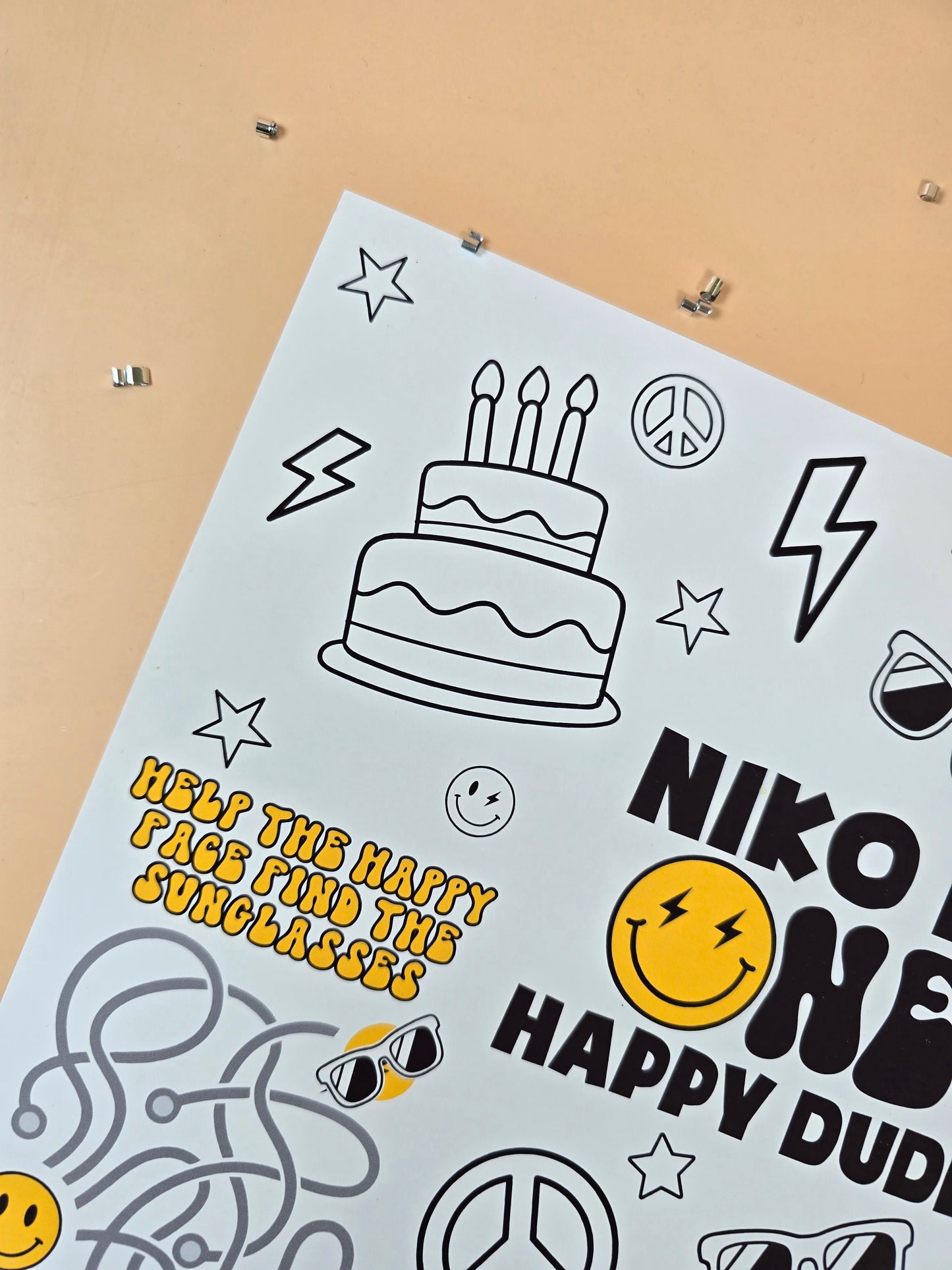 One Happy Dude Birthday Activity Placemats โ Personalized Set of 10, Custom One Happy Dude Themed Placemats for Kidsโ Birthday