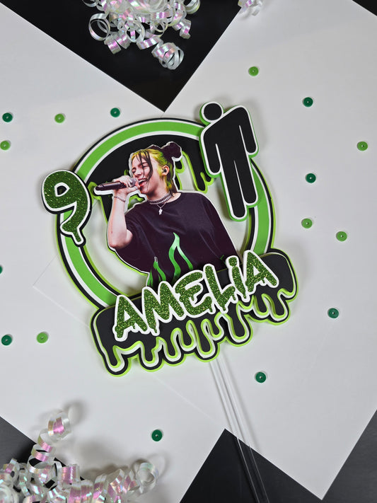 Billie Eilish Cake topper, Billie Eilish theme party, Billie Eilish party theme (Copy)