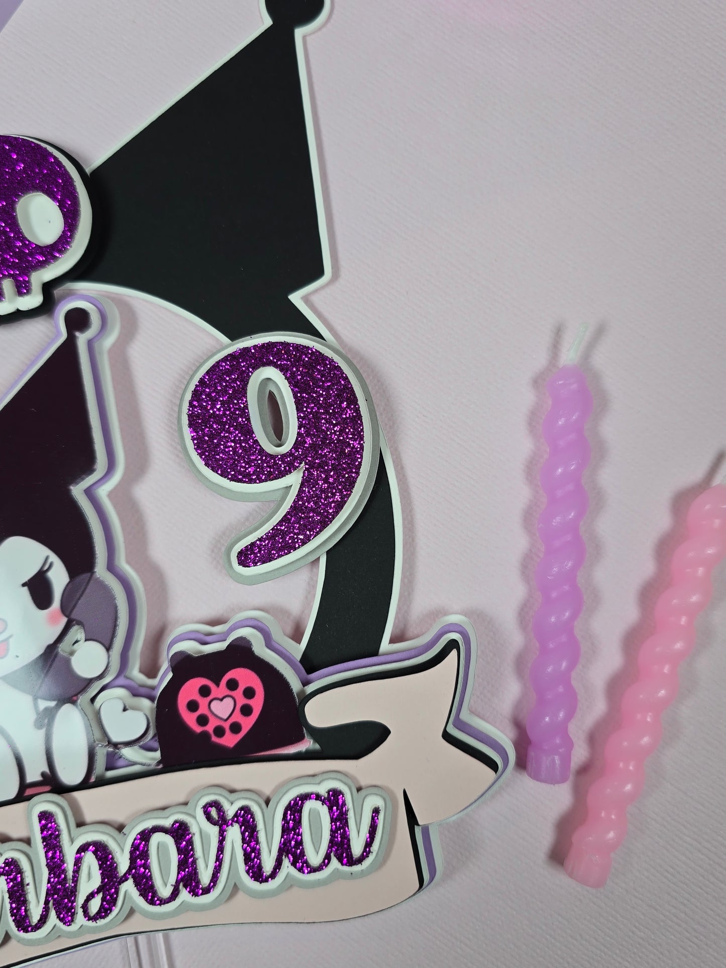 Kuromi Cake topper, Kuromi topper, Kuromi party theme, Kuromi birthday