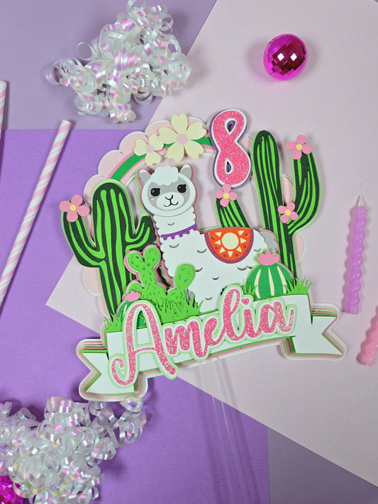 Llama Cake topper, Llama birthday decor, Alpaca cake topper, Animal lover cake topper