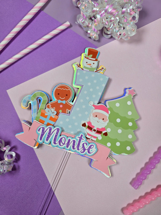 Oh What Fun It is To Be One Cake topper, Christmas theme party, Christmas party theme Girly theme