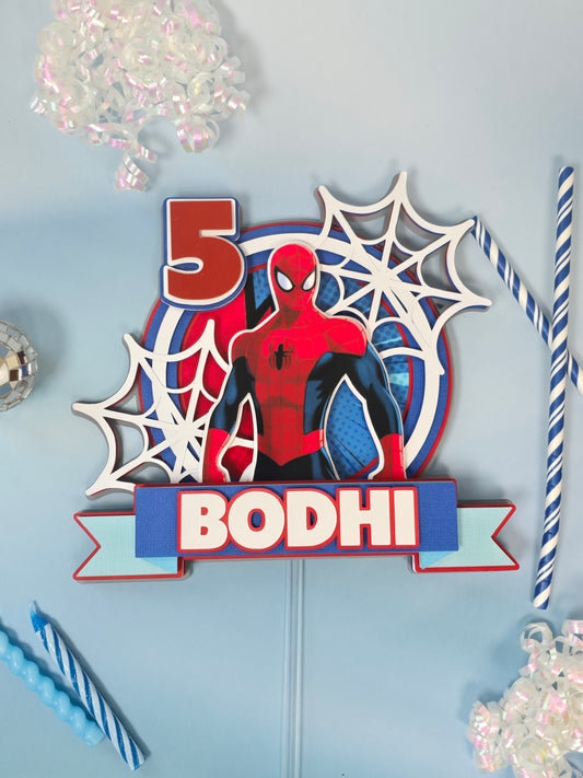 Spider Man Cake topper, Super hero theme party, Spiderman party