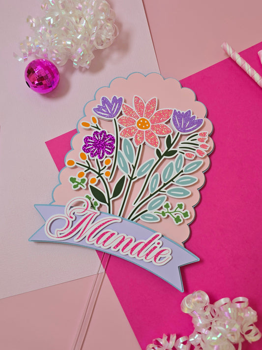 Wildflowers Cake topper, Flowers Cake topper, wildflowers, first birthday decor