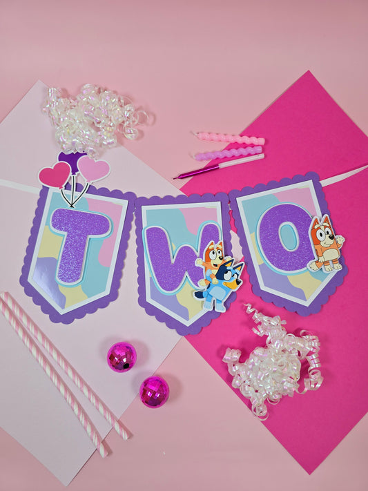 Bluey High Chair banner, Bluey theme banner, Bluey party decoration