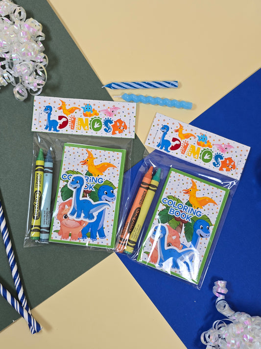Dinosaurs mini coloring books, Dinos mini coloring pages, Dinosaurs party favors