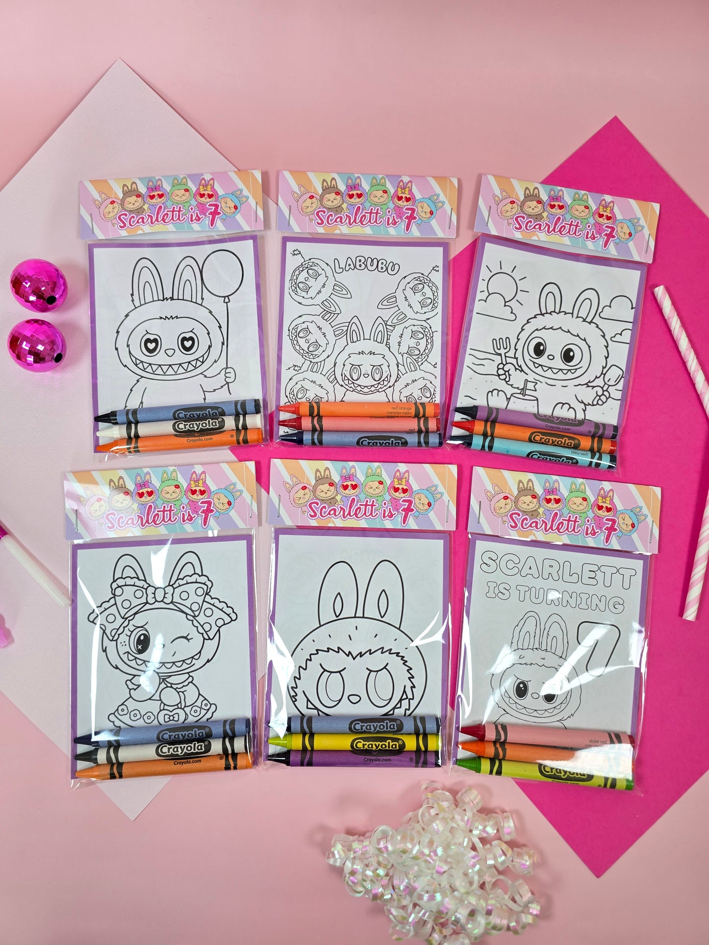 Labubu coloring books, Labubu coloring pages, Labubu party favors