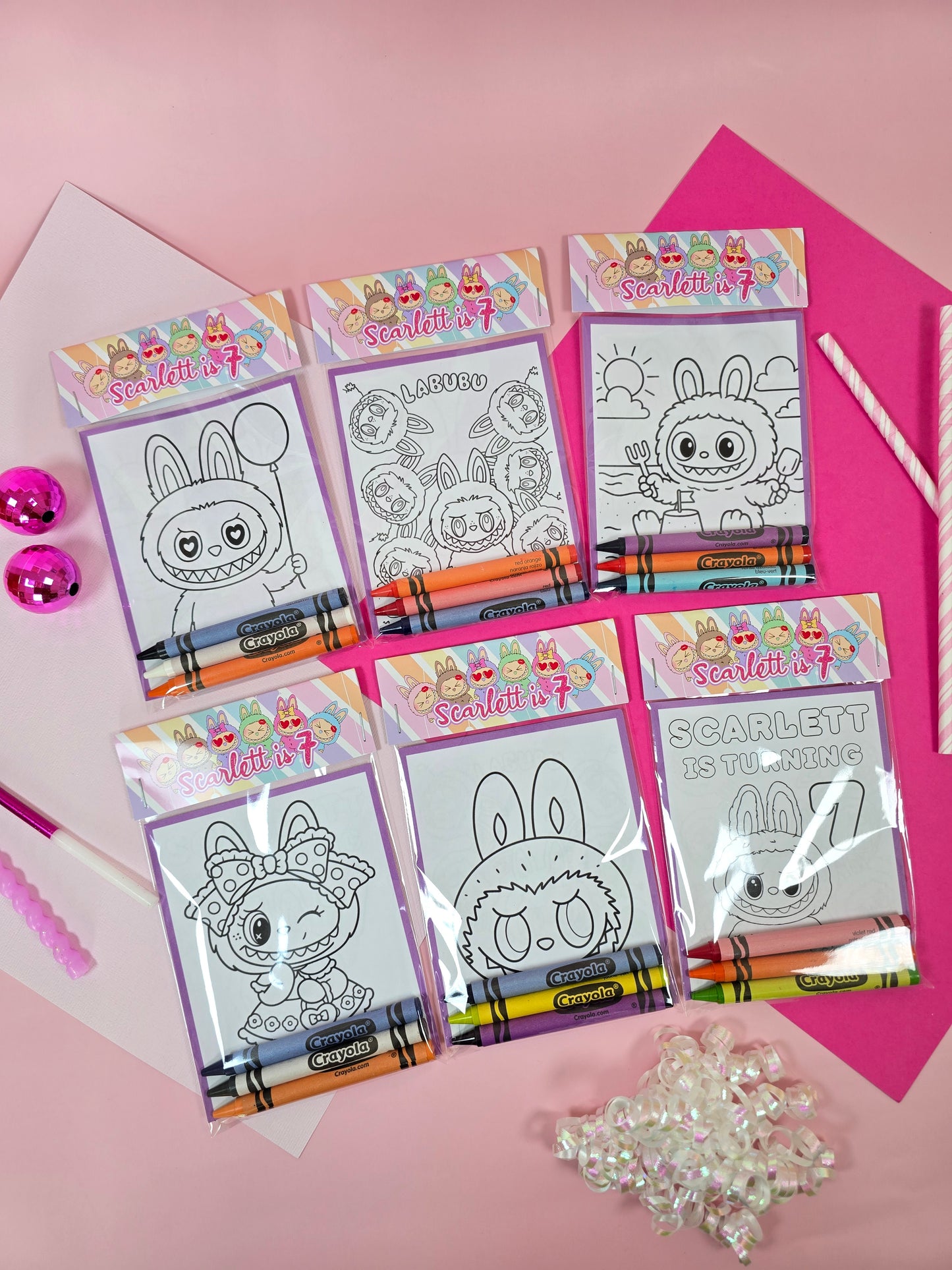 Labubu coloring books, Labubu coloring pages, Labubu party favors