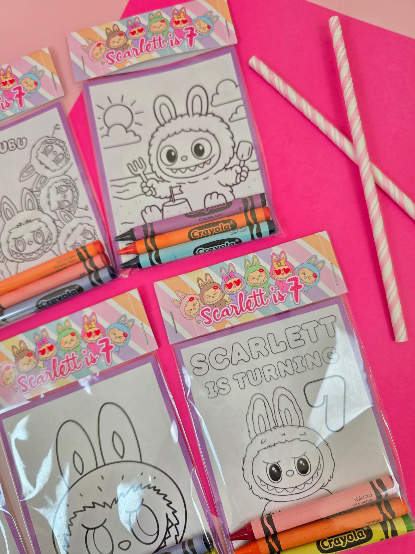 Labubu coloring books, Labubu coloring pages, Labubu party favors