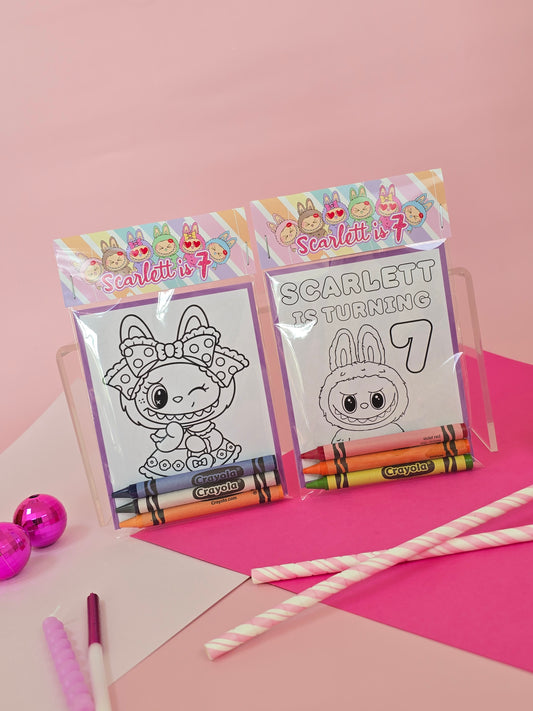 Labubu coloring books, Labubu coloring pages, Labubu party favors