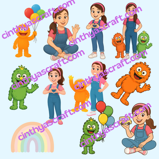 Ms Rachel Clipart + Digital Paper