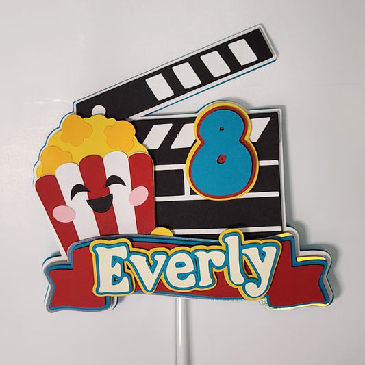 Movie theme Cake topper, Movie party Cake topper, Movie night cake topper