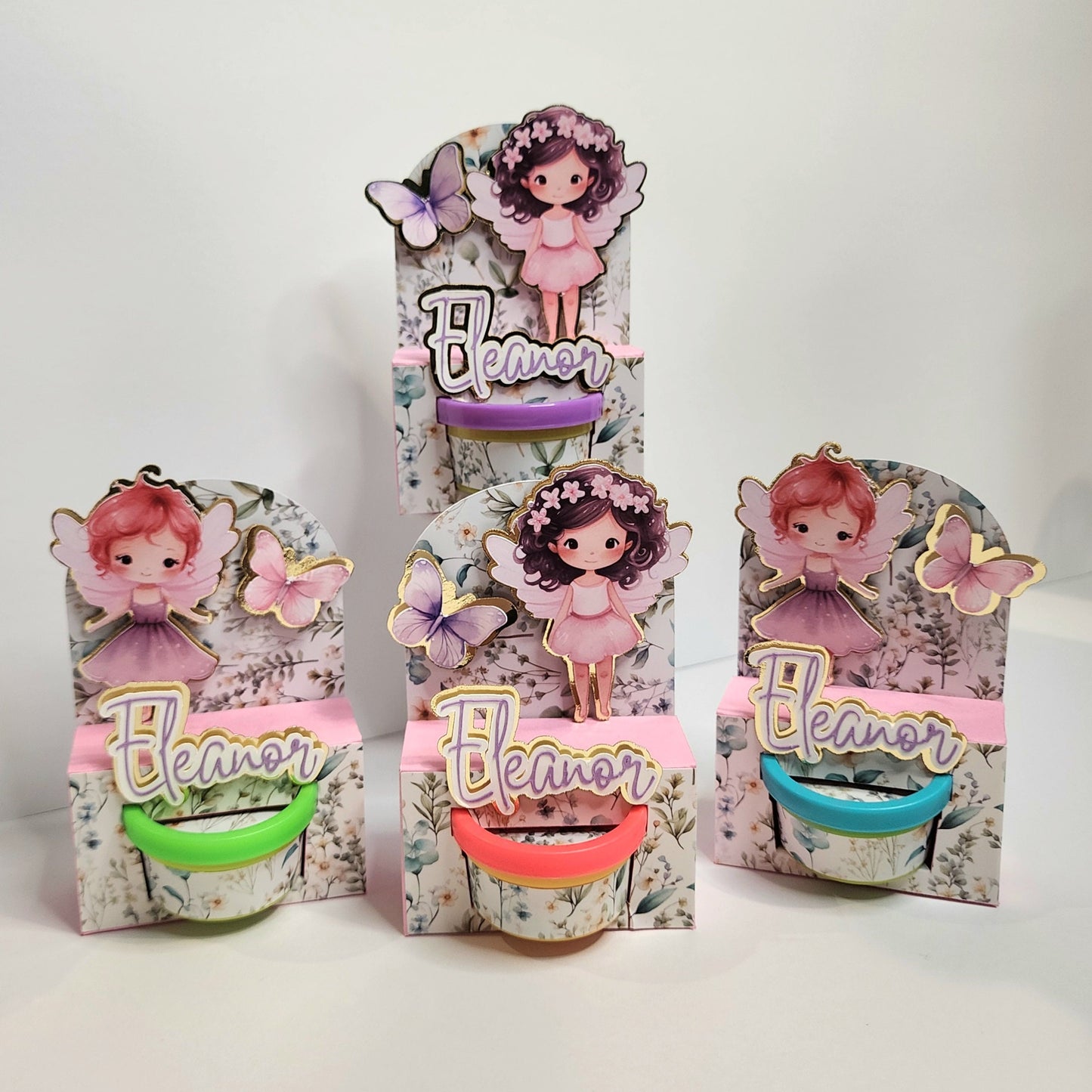 Fairy first birthday Mini play doh Box Fairy Garden Party favors play doh fairy Fairy garden theme party Fairy birthday theme