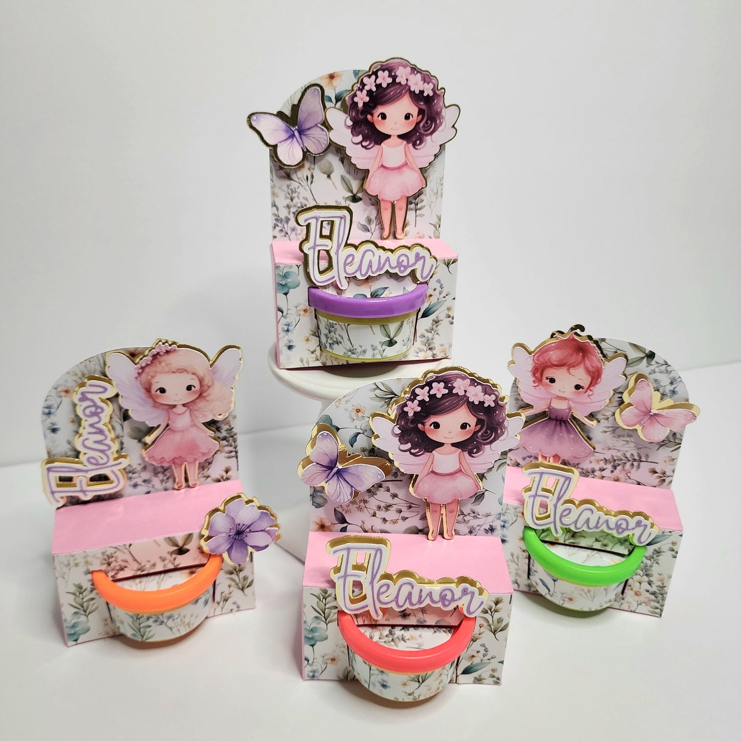Fairy first birthday Mini play doh Box Fairy Garden Party favors play doh fairy Fairy garden theme party Fairy birthday theme