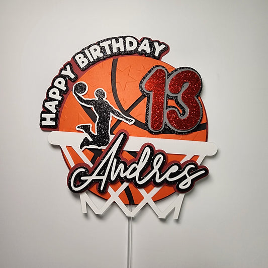 Basketball Cake Topper, Basketball cake decoration, Sport cake topper