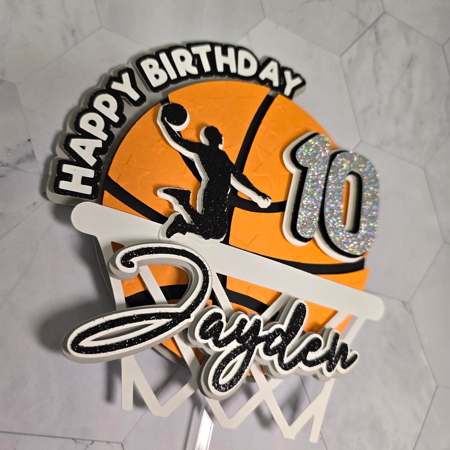 Basketball Cake Topper, Basketball cake decoration, Sport cake topper