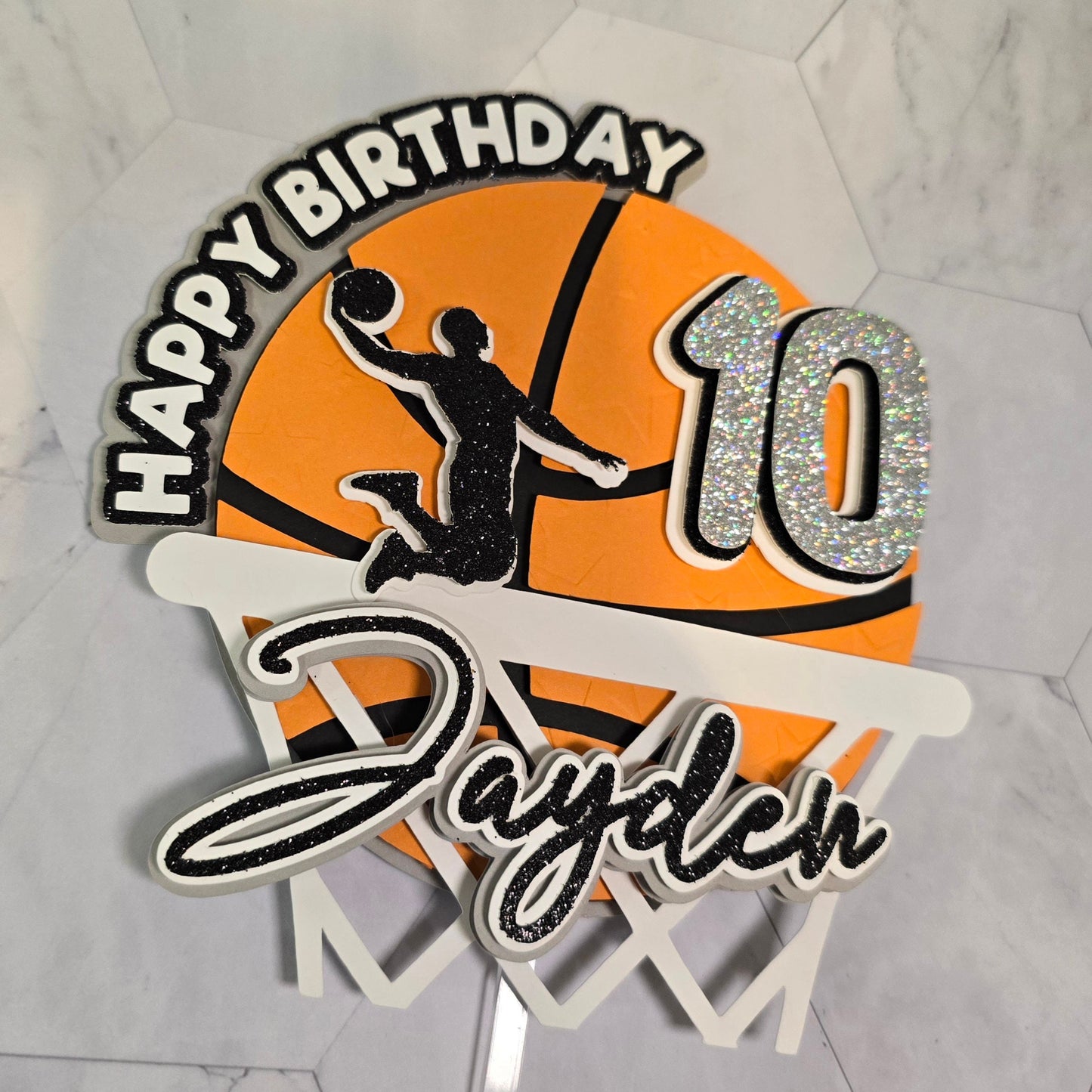 Basketball Cake Topper, Basketball cake decoration, Sport cake topper