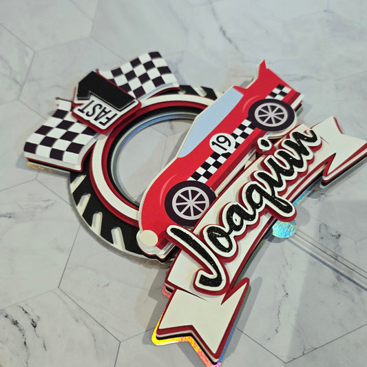 Race Car Cake topper, One fast birthday, Race cars Fast one party theme