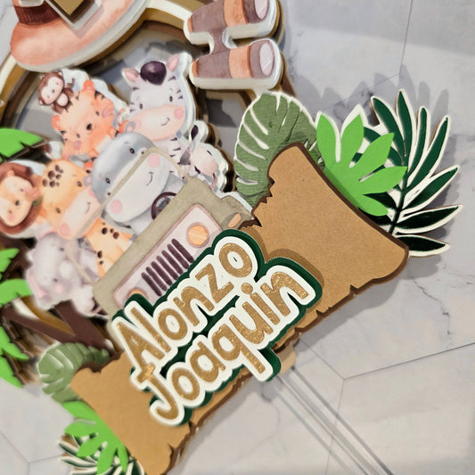 One wild Cake Topper, Safari Cake topper, Safari birthday theme
