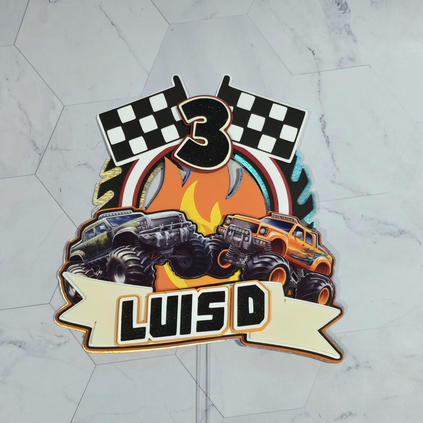 Monster trucks cake topper, Monster truck birthday, Monster Truck party