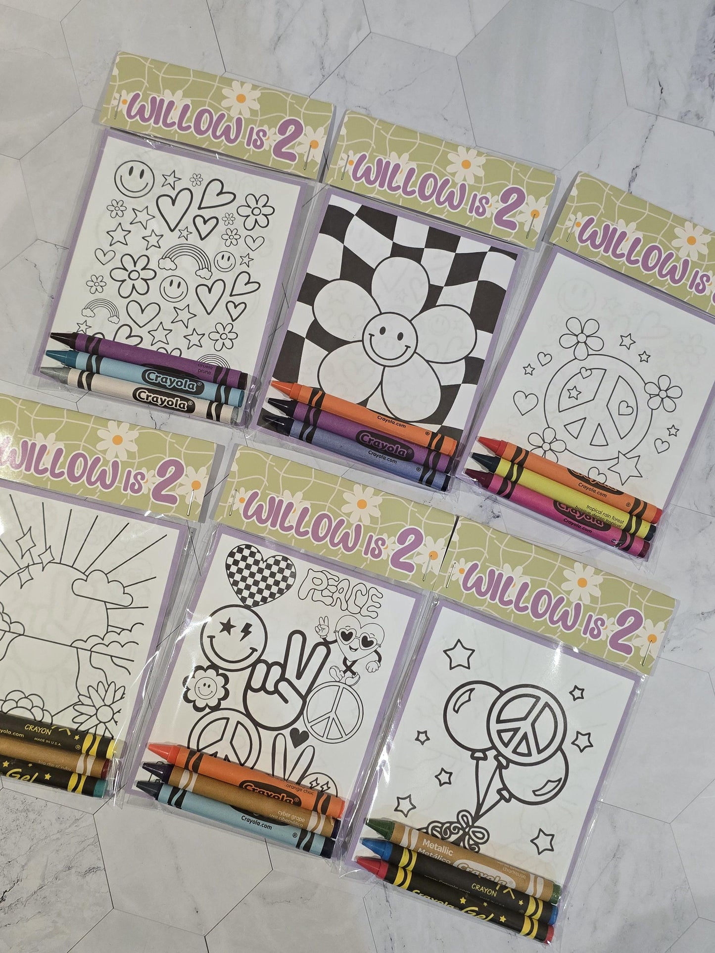 Two groovy coloring books, groovy coloring books, happy faces coloring books