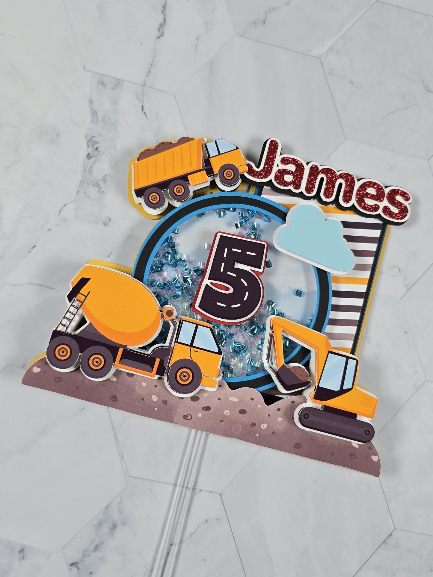 Construction cake topper, Excavator theme party, Construction birthday party