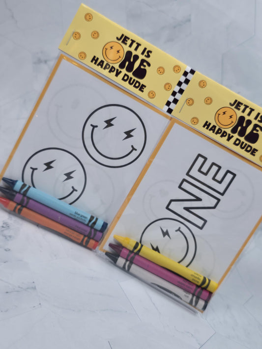 One happy dude coloring books, One happy dude coloring pages, One happy dude party favors