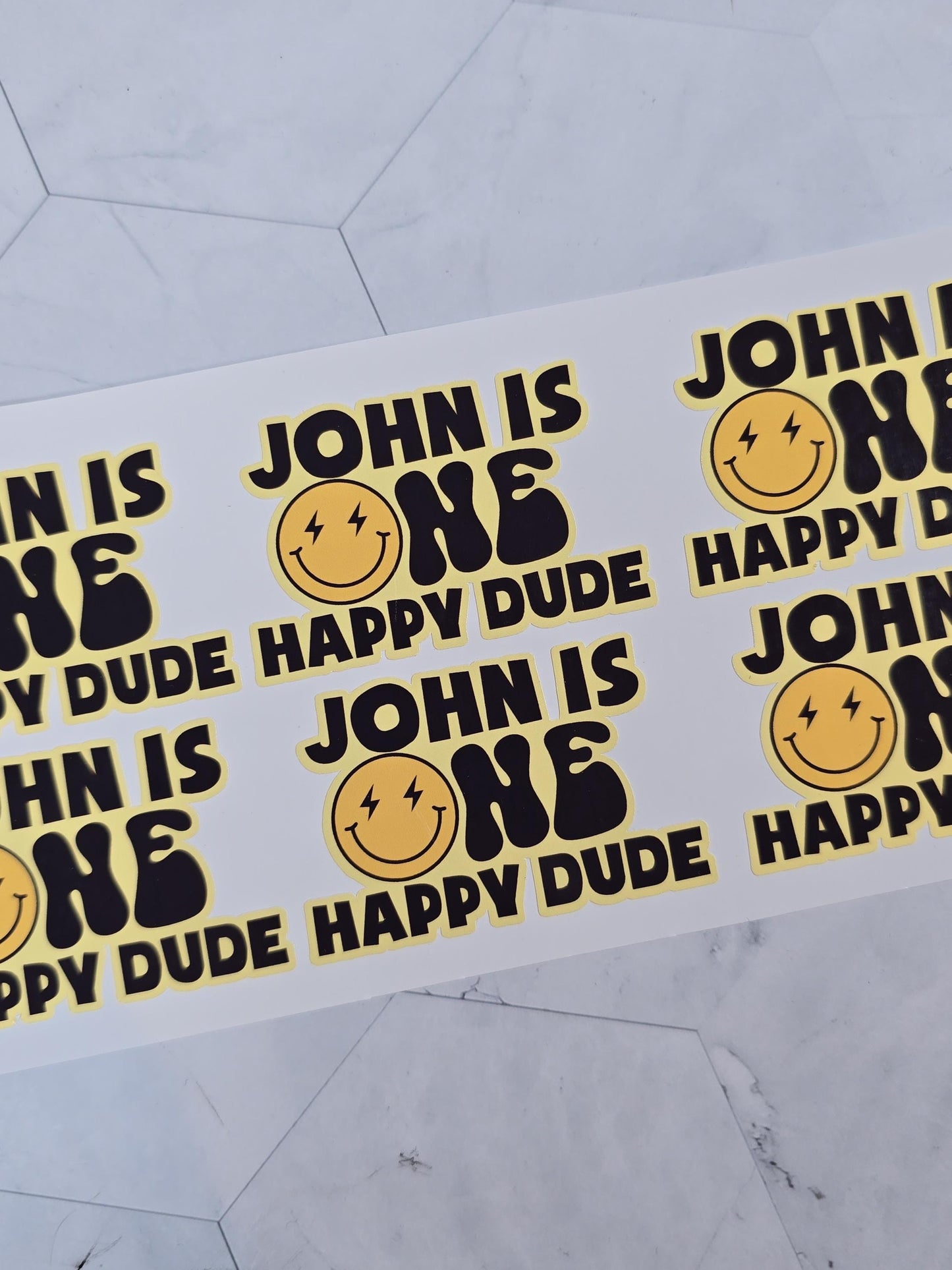 One happy dude Stickers for cups, one happy dude waterproof stickers