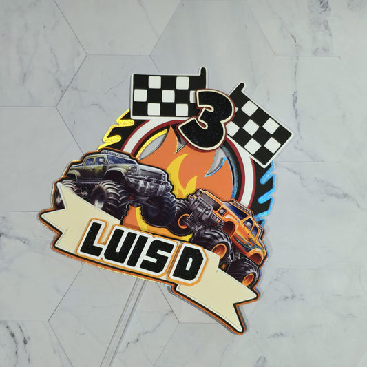 Monster trucks cake topper, Monster truck birthday, Monster Truck party