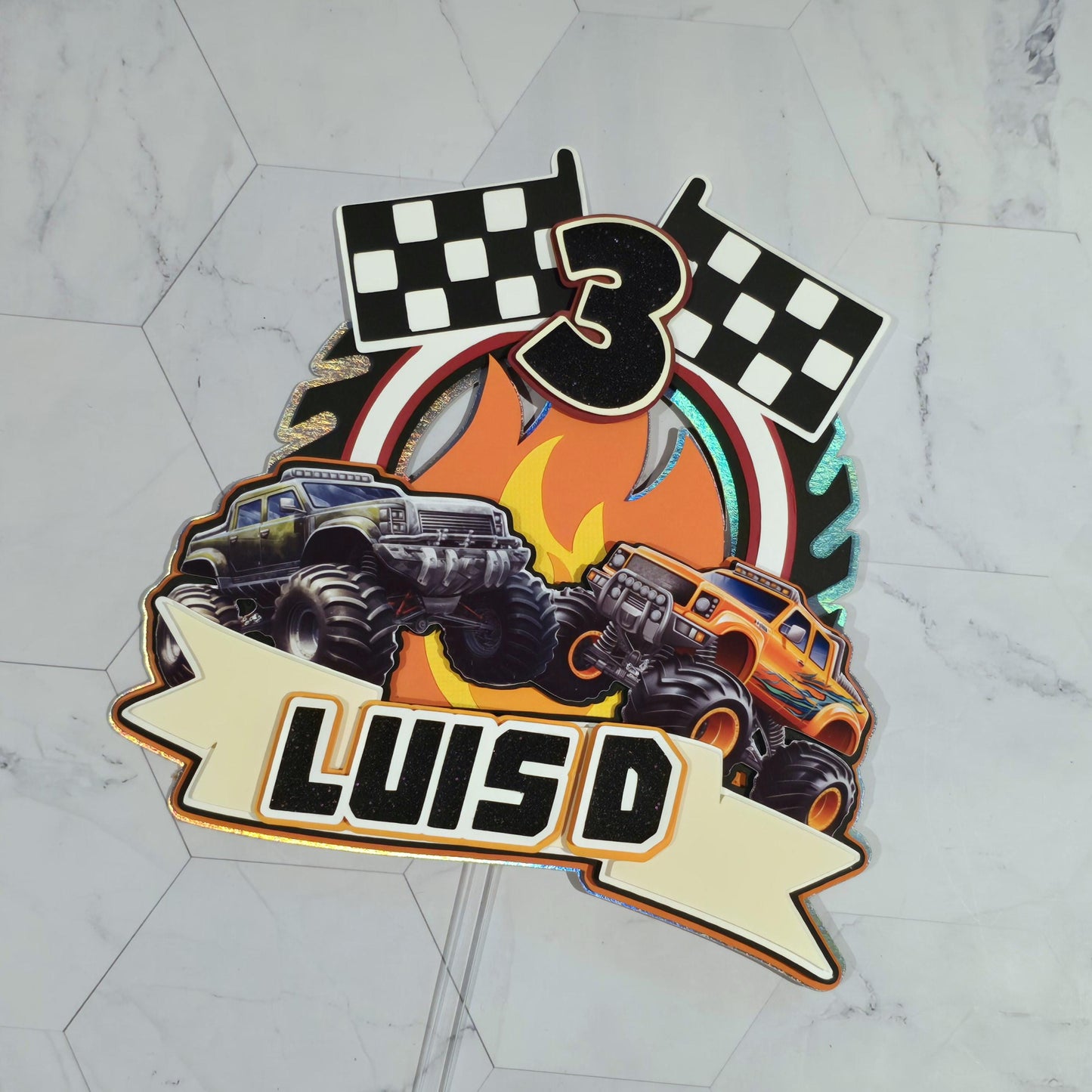 Monster trucks cake topper, Monster truck birthday, Monster Truck party
