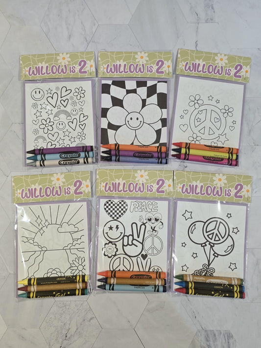 Two groovy coloring books, groovy coloring books, happy faces coloring books
