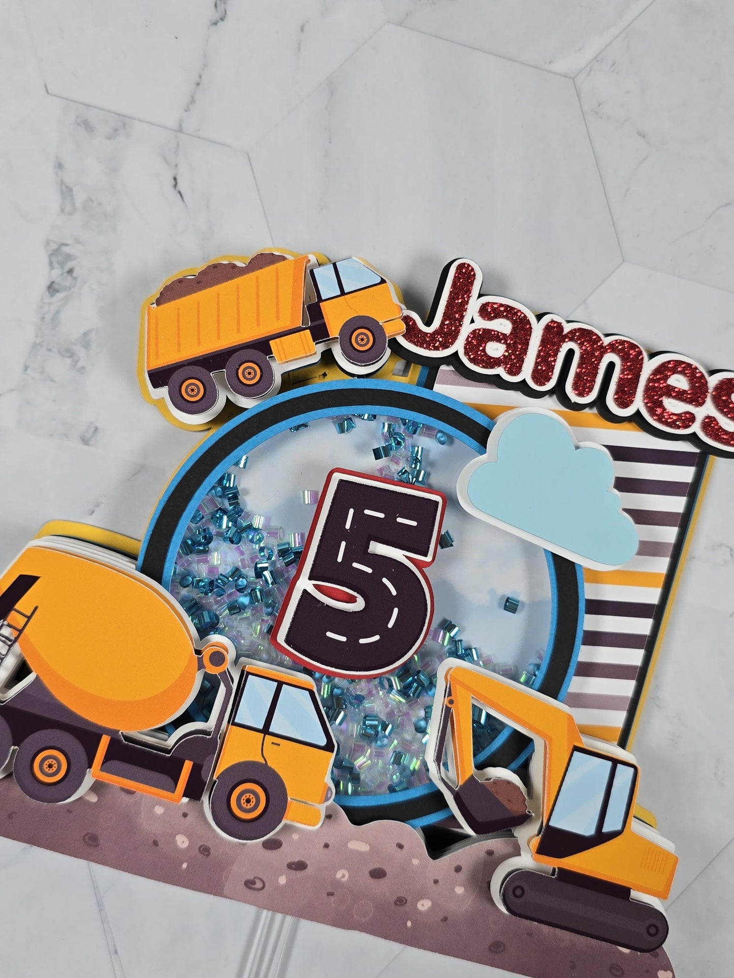 Construction cake topper, Excavator theme party, Construction birthday party