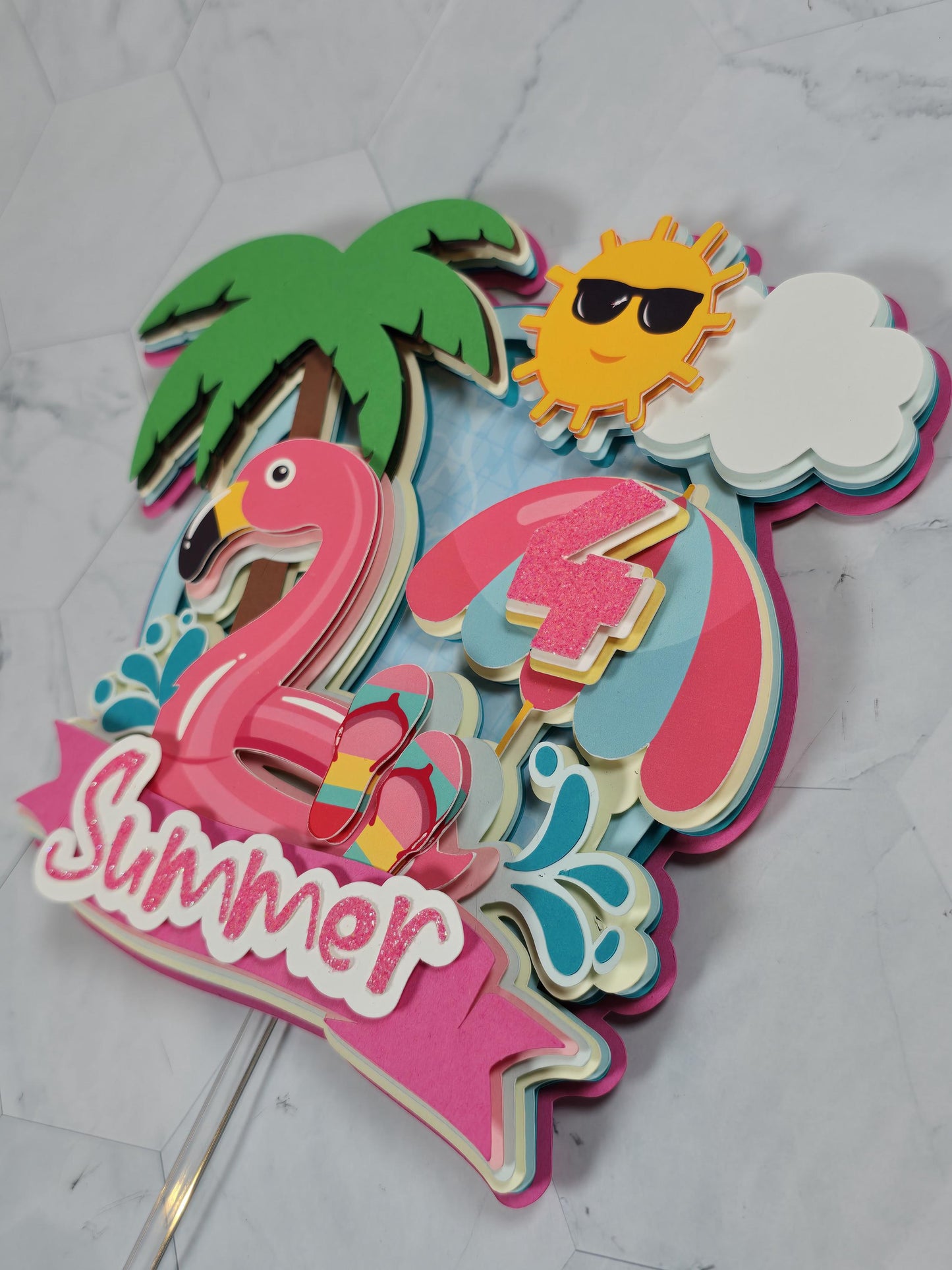 Pool Party cake topper, Summer theme party, Beach party cake topper, Splash cake topper, Pool party birthday theme