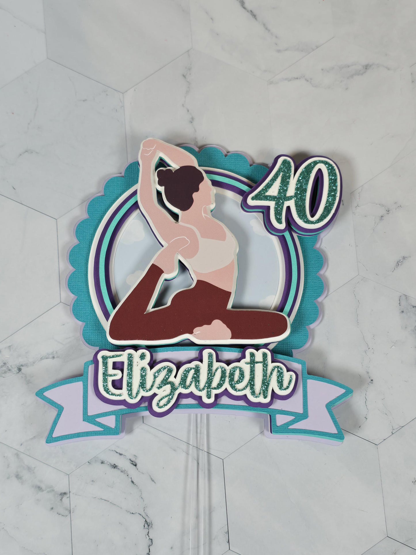 Yoga Cake topper, Yogui birthday party theme, yoga lover cake decor