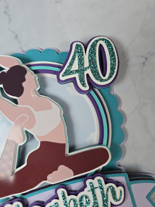 Yoga Cake topper, Yogui birthday party theme, yoga lover cake decor
