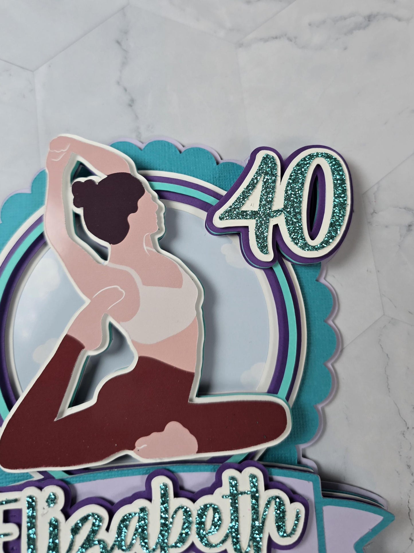 Yoga Cake topper, Yogui birthday party theme, yoga lover cake decor
