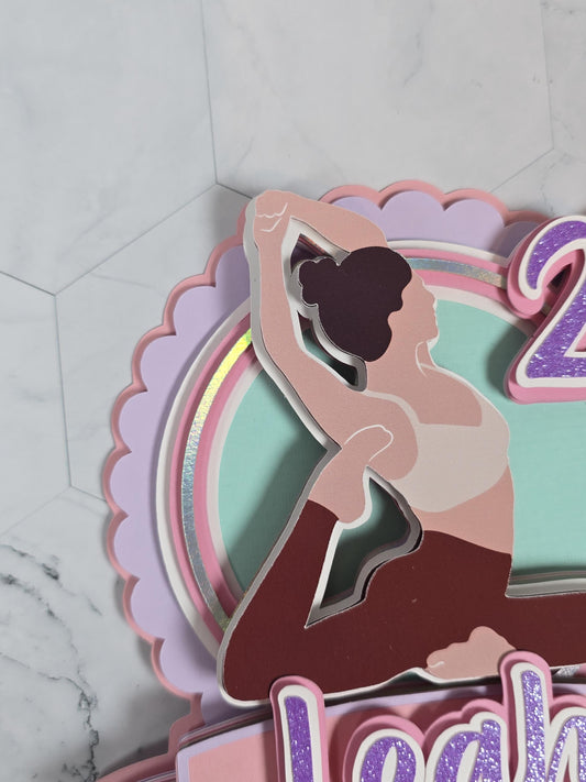 Yoga Cake topper, Yogui birthday party theme, yoga lover cake decor