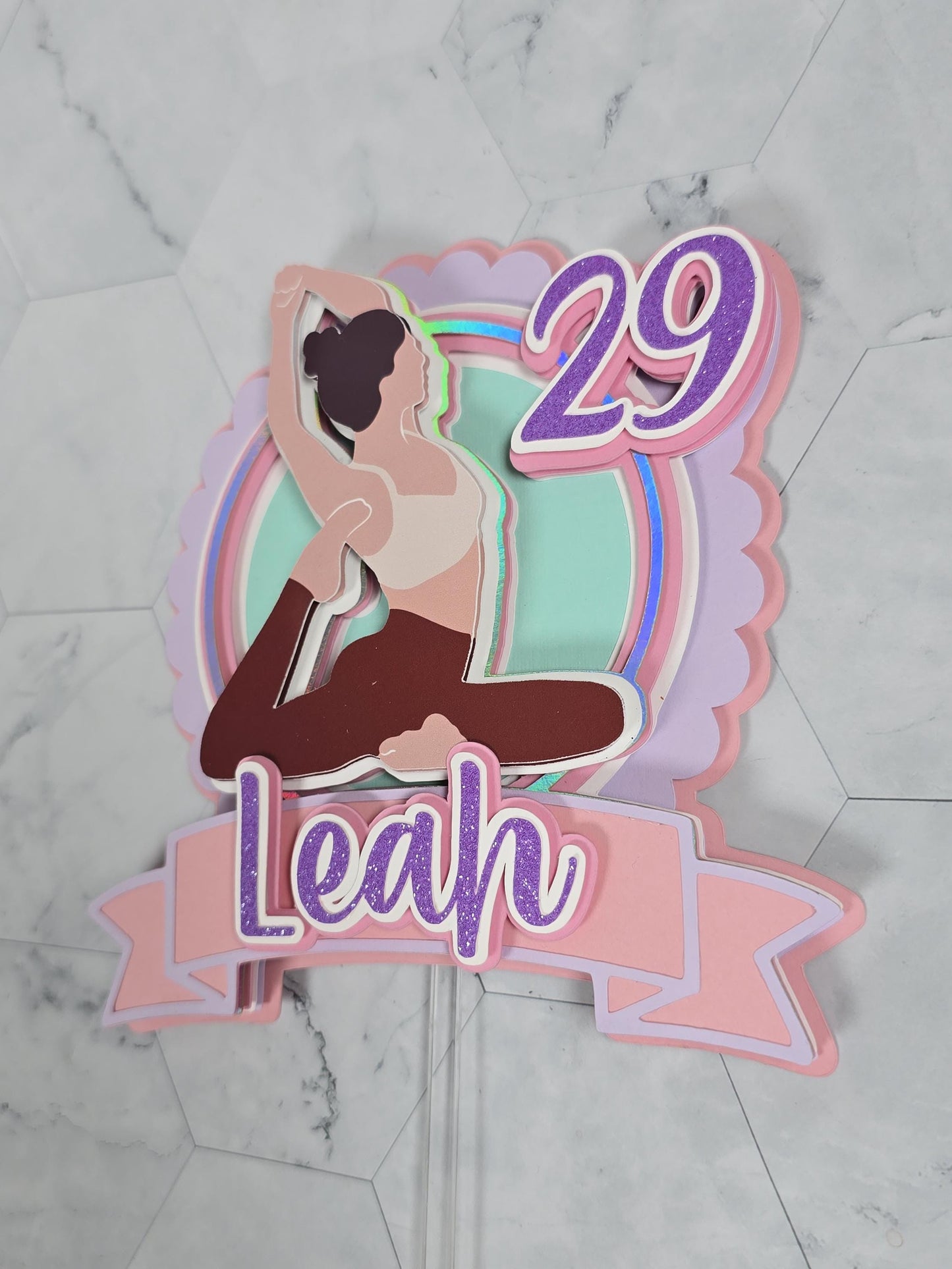 Yoga Cake topper, Yogui birthday party theme, yoga lover cake decor